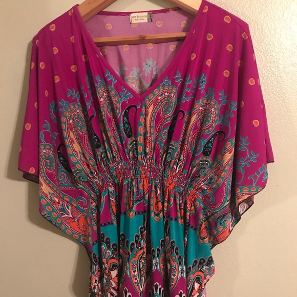 Jon /& Anna Women Plus Size 1x 2x Chiffon Floral Green Fuchsia Blouse Top Shirt